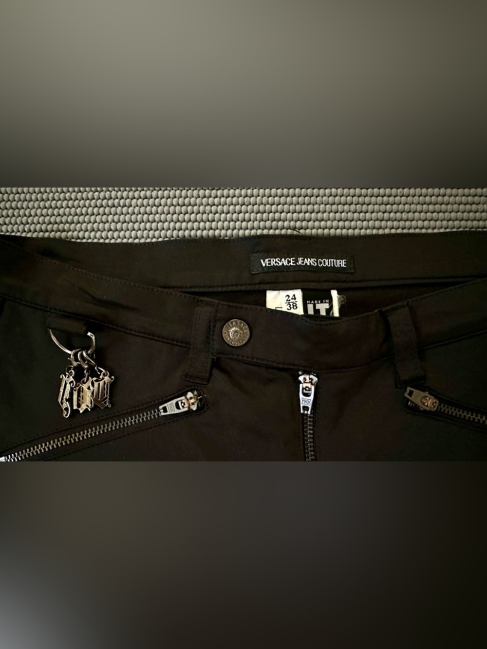 They changed 1990 Versace Jean couture black satin like pants